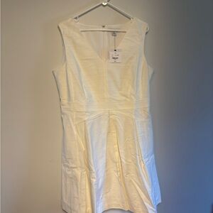 LOFT White Sleeveless V-Neck Mini Dress